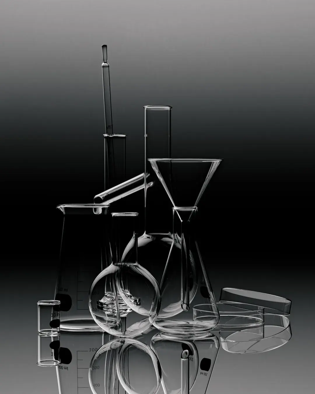 Frasco de vidrio con tapón de rosca, material de envasado del laboratorio