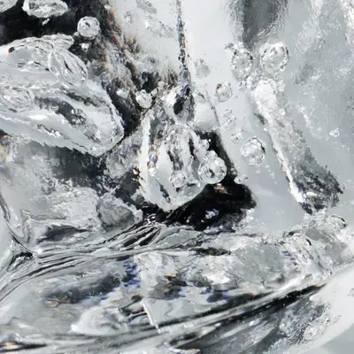 Esquirla de hielo, burbujas atrapadas